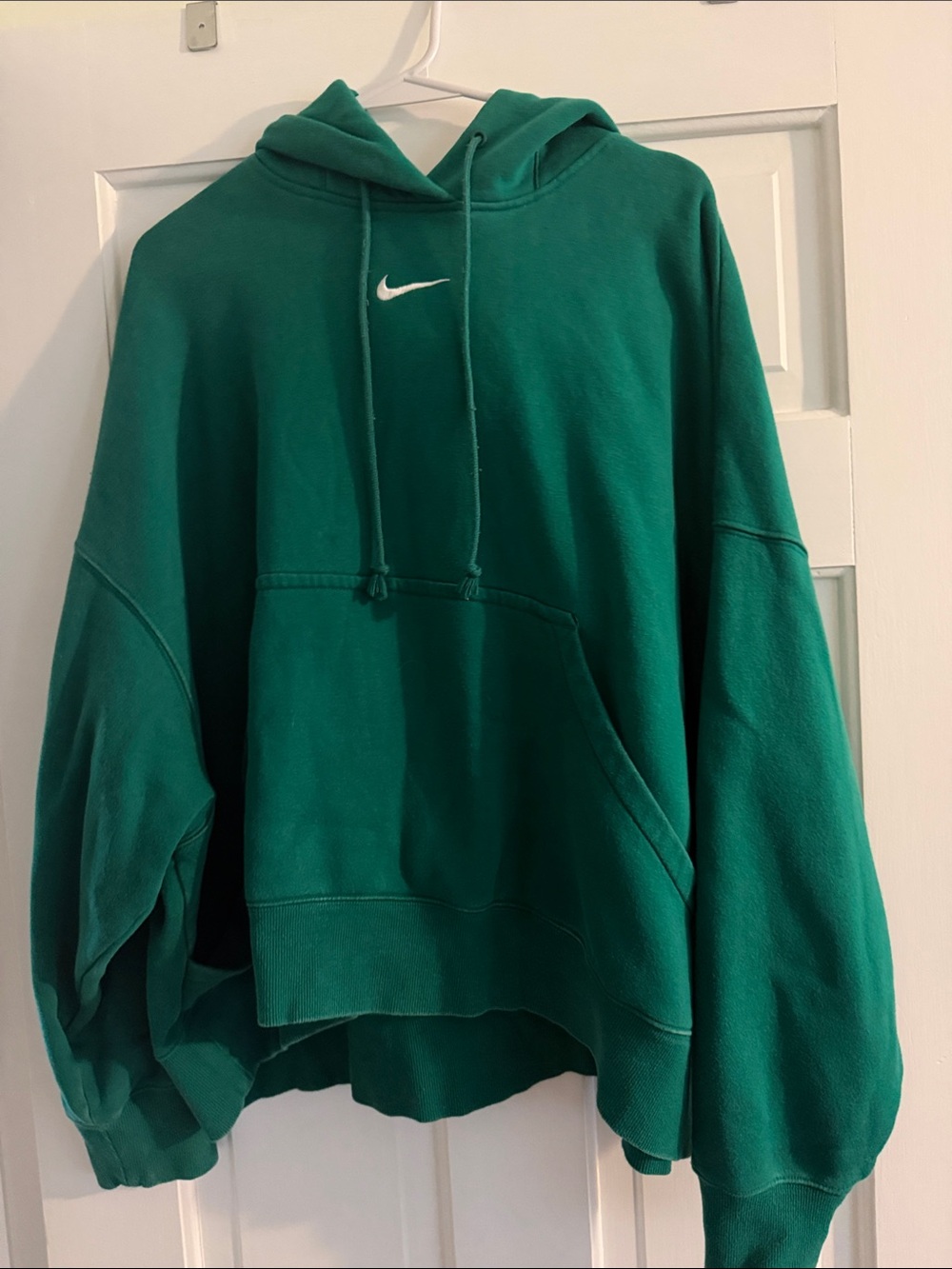 Nike Green Oversized Women's Hoodie with White Swoosh